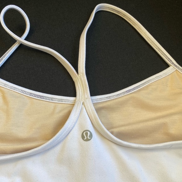 Lululemon white thin strap racerback yoga top - Picture 4 of 8